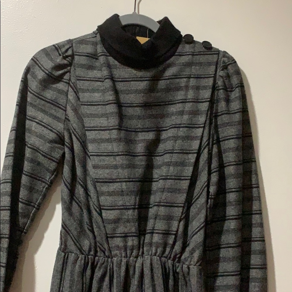 Black and Gray Vintage Wool Dress